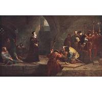 WYKUJMYTO Dipinti Famosi Stampe Artistiche su Tela Olio Dipinto su Tela Cranmer Alla Porta Del Traditore Di Frederick Goodall Per la Decorazione della Camera da Letto 60x90cm