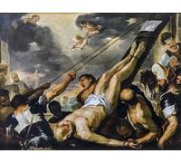 WYKUJMYTO Dipinti Famosi Stampe Artistiche su Tela Olio Dipinto su Tela Crocifissione di San Pietro dal famoso artista Per la Decorazione della Camera da Letto 60x90cm