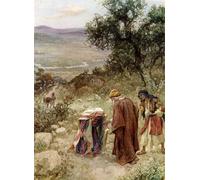 WYKUJMYTO Dipinti Famosi Stampe Artistiche su Tela Olio Dipinto su Tela Eliseo e la Bibbia Shunamita di William Brassey Hole Per la Decorazione della Camera da Letto 60x90cm