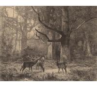 WYKUJMYTO Dipinti Famosi Stampe Artistiche su Tela Olio Dipinto su Tela Foresta di Fontainebleau di Karl Bodmer Per la Decorazione della Camera da Letto 60x90cm