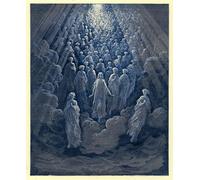 WYKUJMYTO Dipinti Famosi Stampe Artistiche su Tela Olio Dipinto su Tela gli angeli nel pianeta Illustrazione di Gustave Dore Per la Decorazione della Camera da Letto 60x90cm