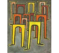 WYKUJMYTO Dipinti Famosi Stampe Artistiche su Tela Olio Dipinto su Tela i Viadotti della Rivoluzione di Paul Klee Per la Decorazione della Camera da Letto 60x90cm
