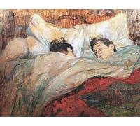 WYKUJMYTO Dipinti Famosi Stampe Artistiche su Tela Olio Dipinto su Tela il Letto di Henri De Toulouse Lautrec Per la Decorazione della Camera da Letto 60x90cm