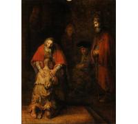 WYKUJMYTO Dipinti Famosi Stampe Artistiche su Tela Olio Dipinto su Tela Il ritorno del figliol prodigo di Rembrandt Van Rijn Per la Decorazione della Camera da Letto 60x90cm