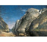 WYKUJMYTO Dipinti Famosi Stampe Artistiche su Tela Olio Dipinto su Tela il Sognefjord Norvegia di Adelsteen Normann Per la Decorazione della Camera da Letto 60x90cm