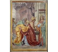 WYKUJMYTO Dipinti Famosi Stampe Artistiche su Tela Olio Dipinto su Tela Incontro di sant'Anna e san Gioacchino alla porta d'oro di Bernardino Luini Per la Decorazione della Camera da Letto 60x90cm
