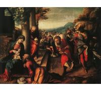 WYKUJMYTO Dipinti Famosi Stampe Artistiche su Tela Olio Dipinto su Tela l'Adorazione dei Magi del Correggio Per la Decorazione della Camera da Letto 60x90cm