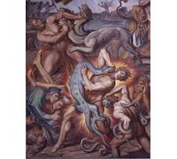 WYKUJMYTO Dipinti Famosi Stampe Artistiche su Tela Olio Dipinto su Tela l'Inferno Dalla Divina Commedia di Dante di Anton Per la Decorazione della Camera da Letto 60x90cm