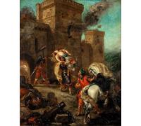 WYKUJMYTO Dipinti Famosi Stampe Artistiche su Tela Olio Dipinto su Tela Rebecca violentata di Ferdinandeugene Delacroix Per la Decorazione della Camera da Letto 60x90cm