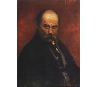 WYKUJMYTO Dipinti Famosi Stampe Artistiche su Tela Olio Dipinto su Tela Ritratto del poeta Taras Shevchenko di Il'ya Repin Per la Decorazione della Camera da Letto 60x90cm