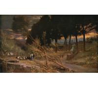WYKUJMYTO Dipinti Famosi Stampe Artistiche su Tela Olio Dipinto su Tela Serata fiorentina di Albert Goodwin Per la Decorazione della Camera da Letto 60x90cm