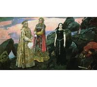 WYKUJMYTO Dipinti Famosi Stampe Artistiche su Tela Olio Dipinto su Tela Tre principesse degli inferi By michailovitch Vasnetsov Per la Decorazione della Camera da Letto 60x90cm