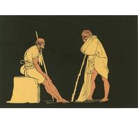 WYKUJMYTO Dipinti Famosi Stampe Artistiche su Tela Olio Dipinto su Tela Ulisse Conversando Con Eumeo Di John Flaxman Per la Decorazione della Camera da Letto 60x90cm