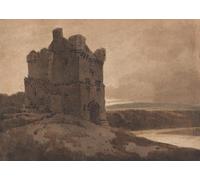 WYKUJMYTO Dipinti Famosi Stampe Artistiche su Tela Olio Dipinto su Tela una torre di confine di Girtin Per la Decorazione della Camera da Letto 60x90cm