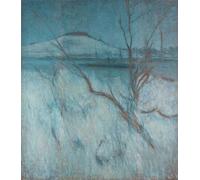 WYKUJMYTO Dipinti Famosi Stampe Artistiche su Tela Olio Dipinto su Tela Vigilia d'inverno al Fafangan Stoccolma Karl Nordstrom Per la Decorazione della Camera da Letto 60x90cm