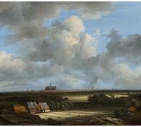 WYKUJMYTO Dipinti Famosi Stampe Artistiche su Tela Olio Dipinto su Tela Vista di Haarlem con terreni sbiancati di Jacob Van Ruisdael Per la Decorazione della Camera da Letto 60x90cm
