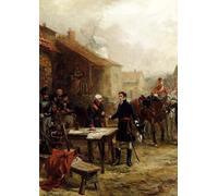 WYKUJMYTO Dipinto su Tela Classico Stampe Immagine Stampe Pittura Blucher incontro prima della battaglia di Waterloo Robert Alexander Per la Decorazione dell'ufficio 60x90cm