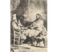 WYKUJMYTO Dipinto su Tela Classico Stampe Immagine Stampe Pittura Cristo ad Emmaus: il piatto più piccolo di Rembrandt Van Rijn Per la Decorazione dell'ufficio 60x90cm
