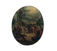 WYKUJMYTO Dipinto su Tela Classico Stampe Immagine Stampe Pittura Cristo sulla via del Calvario di Jan il Vecchio Brueghel Per la Decorazione dell'ufficio 60x90cm
