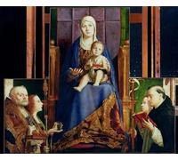 WYKUJMYTO Dipinto su Tela Classico Stampe Immagine Stampe Pittura Dama con San Nicola di Bari di Antonello Da Messina Per la Decorazione dell'ufficio 60x90cm
