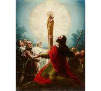 WYKUJMYTO Dipinto su Tela Classico Stampe Immagine Stampe Pittura El Apóstol Santiago Y Sus Discípulos Adorando a La Virgen Del Pilar di Francisco De Goya Per la Decorazione dell'ufficio 60x90cm