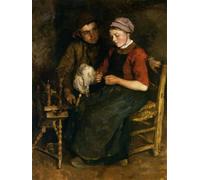 WYKUJMYTO Dipinto su Tela Classico Stampe Immagine Stampe Pittura Giovane amore di Albert Neuhuys Per la Decorazione dell'ufficio 60x90cm