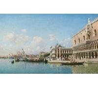 WYKUJMYTO Dipinto su Tela Classico Stampe Immagine Stampe Pittura i Dogi e Santa Maria Della Salute di Federico Del Campo Per la Decorazione dell'ufficio 60x90cm
