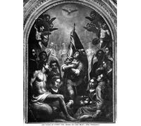 WYKUJMYTO Dipinto su Tela Classico Stampe Immagine Stampe Pittura i Santi Martiri in Adorazione dello Spirito Santo di Domenico Cresti Per la Decorazione dell'ufficio 60x90cm