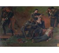 WYKUJMYTO Dipinto su Tela Classico Stampe Immagine Stampe Pittura Il barone Jean Larrey si prende cura dei feriti nella battaglia di Mosca di Louis Lejeune Per la Decorazione dell'ufficio 60x90cm