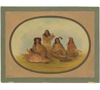 WYKUJMYTO Dipinto su Tela Classico Stampe Immagine Stampe Pittura il capo Sioux con diversi indiani di George Catlin Per la Decorazione dell'ufficio 60x90cm