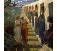 WYKUJMYTO Dipinto su Tela Classico Stampe Immagine Stampe Pittura il poema anima; il Sentiero del Male di Louis Janmot Per la Decorazione dell'ufficio 60x90cm