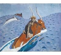 WYKUJMYTO Dipinto su Tela Classico Stampe Immagine Stampe Pittura il Ratto d'Europa di Valentin Alexandrovich Serov Per la Decorazione dell'ufficio 60x90cm