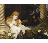WYKUJMYTO Dipinto su Tela Classico Stampe Immagine Stampe Pittura il risveglio delle parole d'amore di un altro alla musica di Herbert Gustave Schmalz Per la Decorazione dell'ufficio 60x90cm