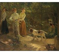 WYKUJMYTO Dipinto su Tela Classico Stampe Immagine Stampe Pittura il sentiero del giardino di Fritz Von Uhde Per la Decorazione dell'ufficio 60x90cm
