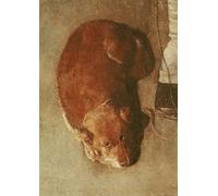 WYKUJMYTO Dipinto su Tela Classico Stampe Immagine Stampe Pittura il suonatore di ghironda con il suo cane di Georges De La Tour Per la Decorazione dell'ufficio 60x90cm