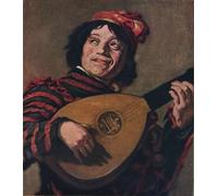 WYKUJMYTO Dipinto su Tela Classico Stampe Immagine Stampe Pittura il suonatore di liuto di Frans Hals Per la Decorazione dell'ufficio 60x90cm