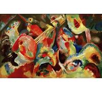WYKUJMYTO Dipinto su Tela Classico Stampe Immagine Stampe Pittura Improvvisazione Sintflut di Vasilij Kandinskij Per la Decorazione dell'ufficio 60x90cm