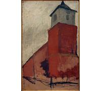 WYKUJMYTO Dipinto su Tela Classico Stampe Immagine Stampe Pittura Kirche a Worpswede di Paula Modersohn Becker Per la Decorazione dell'ufficio 60x90cm
