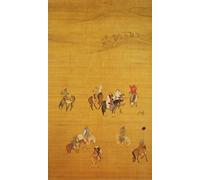 WYKUJMYTO Dipinto su Tela Classico Stampe Immagine Stampe Pittura Kublai Khan a caccia della dinastia Yuan di Liu Kuan Tao Per la Decorazione dell'ufficio 60x90cm