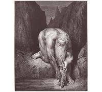 WYKUJMYTO Dipinto su Tela Classico Stampe Immagine Stampe Pittura la Divina Commedia di Gustave Dorè Per la Decorazione dell'ufficio 60x90cm