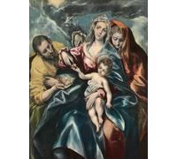 WYKUJMYTO Dipinto su Tela Classico Stampe Immagine Stampe Pittura La Sacra Famiglia con Maria Maddalena di El Greco Per la Decorazione dell'ufficio 60x90cm