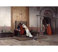 WYKUJMYTO Dipinto su Tela Classico Stampe Immagine Stampe Pittura la scomunica di Roberto il Pio di Jean Paul Laurens Per la Decorazione dell'ufficio 60x90cm