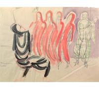 WYKUJMYTO Dipinto su Tela Classico Stampe Immagine Stampe Pittura la Scuola di Danza Mary Wigmans di Ernst Ludwig Kirchner Per la Decorazione dell'ufficio 60x90cm
