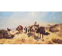 WYKUJMYTO Dipinto su Tela Classico Stampe Immagine Stampe Pittura La traversata del deserto di Jean Leon Gerome Per la Decorazione dell'ufficio 60x90cm