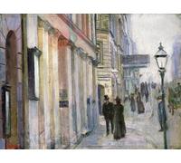 WYKUJMYTO Dipinto su Tela Classico Stampe Immagine Stampe Pittura l'angolo tra Karl Johan e Dronningens Street di Christian Krohg Per la Decorazione dell'ufficio 60x90cm