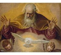 WYKUJMYTO Dipinto su Tela Classico Stampe Immagine Stampe Pittura l'Eterno Padre di Paolo Veronese Per la Decorazione dell'ufficio 60x90cm