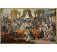 WYKUJMYTO Dipinto su Tela Classico Stampe Immagine Stampe Pittura L'udienza imperatore della Cina di François Boucher Per la Decorazione dell'ufficio 60x90cm