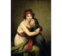 WYKUJMYTO Dipinto su Tela Classico Stampe Immagine Stampe Pittura Madame Vigee Lebrun e sua figlia Jeanne Lucie Louise di Elisabeth Louise Vigee Lebrun Per la Decorazione dell'ufficio 60x90cm