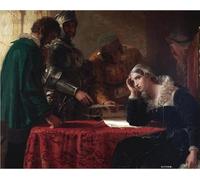 WYKUJMYTO Dipinto su Tela Classico Stampe Immagine Stampe Pittura Marie Stuart l'abdicazione di Maria da Severn Per la Decorazione dell'ufficio 60x90cm