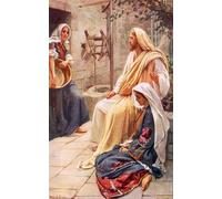 WYKUJMYTO Dipinto su Tela Classico Stampe Immagine Stampe Pittura Marta e Maria di Harold Copping Per la Decorazione dell'ufficio 60x90cm